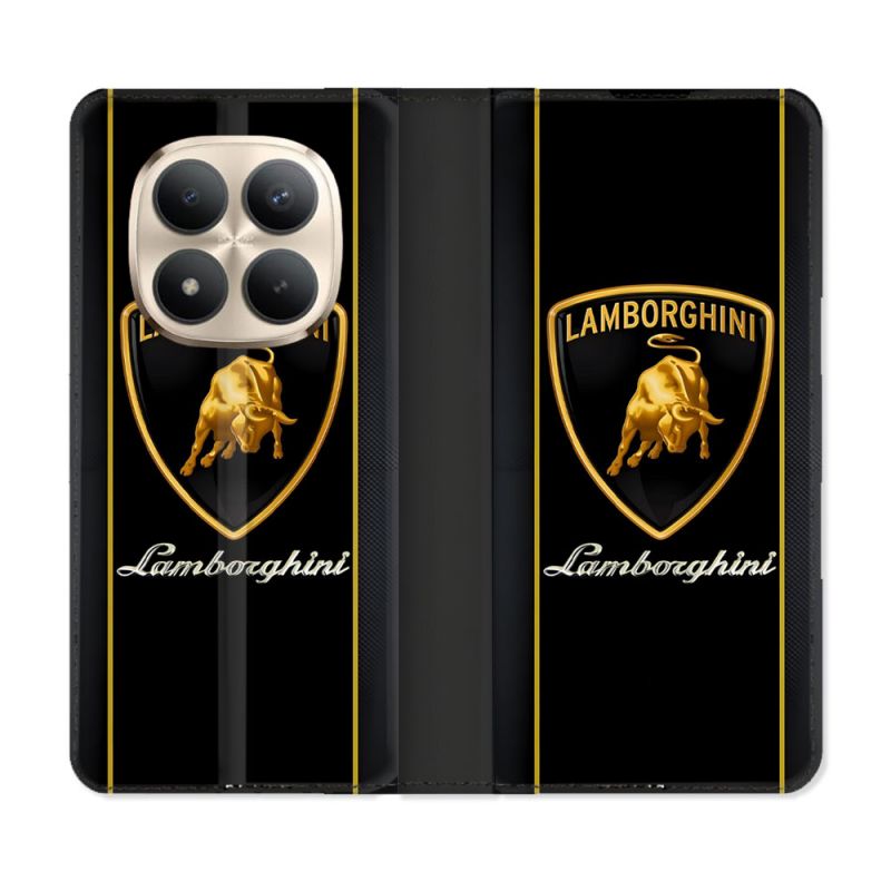 Housse Cuir Portefeuille Pour Xiaomi Redmi Note 15 Pro Plus 5G Lamborghini Carbone