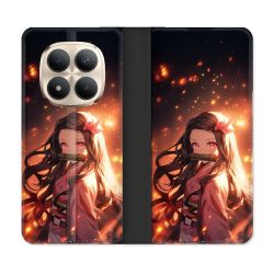 Housse Cuir Portefeuille Pour Xiaomi Redmi Note 15 Pro Plus 5G Manga Demon Slayer Nezuko Rose