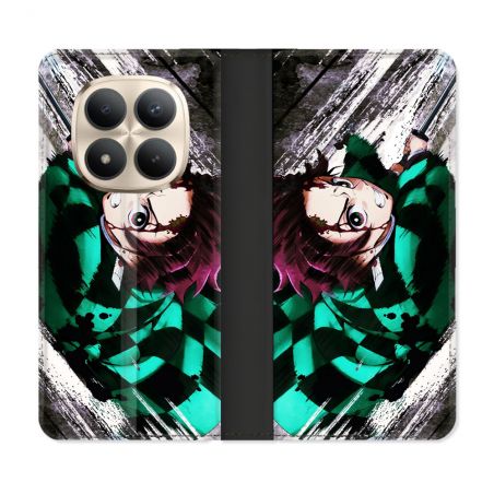 Housse Cuir Portefeuille Pour Xiaomi Redmi Note 15 Pro Plus 5G Manga Demon Slayer Tanjiro