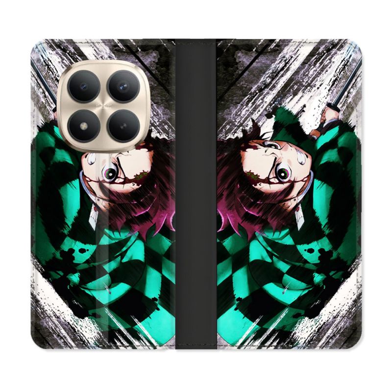 Housse Cuir Portefeuille Pour Xiaomi Redmi Note 15 Pro Plus 5G Manga Demon Slayer Tanjiro