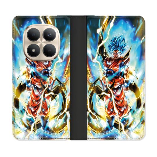 Housse Cuir Portefeuille Pour Xiaomi Redmi Note 15 Pro Plus 5G Manga Dragon Ball Sangoku Blanc