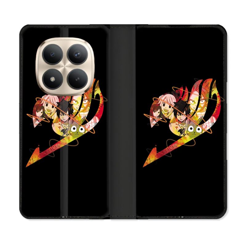 Housse Cuir Portefeuille Pour Xiaomi Redmi Note 15 Pro Plus 5G Manga Fairy Tail Logo Noir