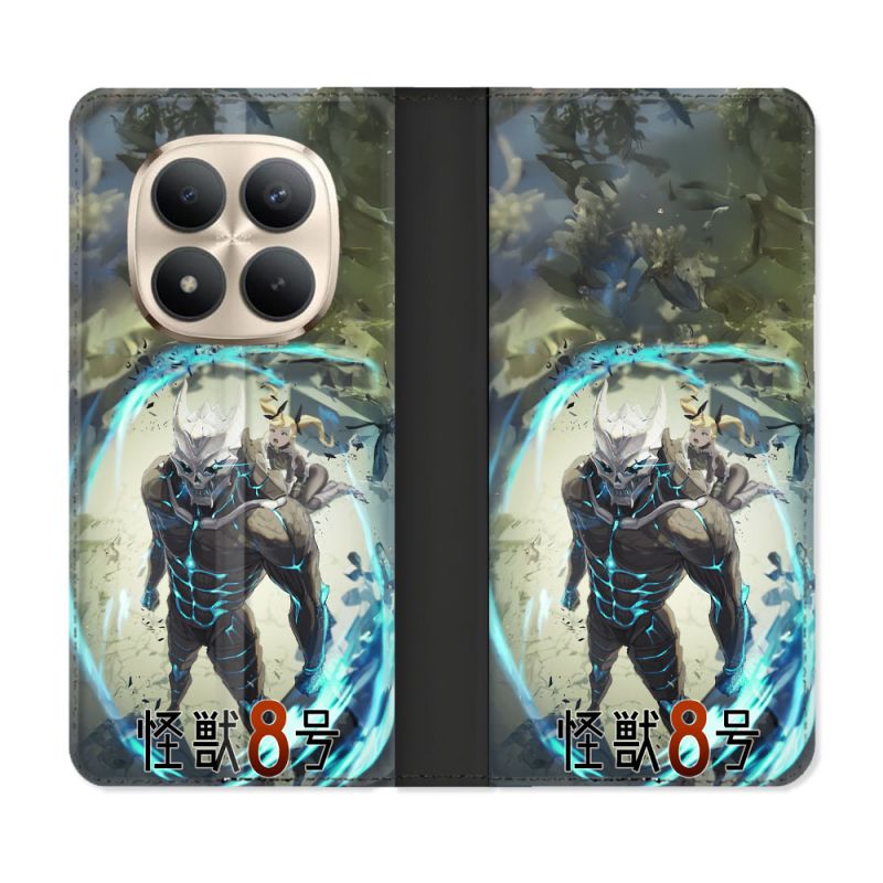 Housse Cuir Portefeuille Pour Xiaomi Redmi Note 15 Pro Plus 5G Manga Kaiju N° 8 Kafka Hibino