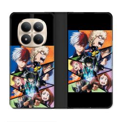 Housse Cuir Portefeuille Pour Xiaomi Redmi Note 15 Pro Plus 5G Manga My Hero Academia Noir