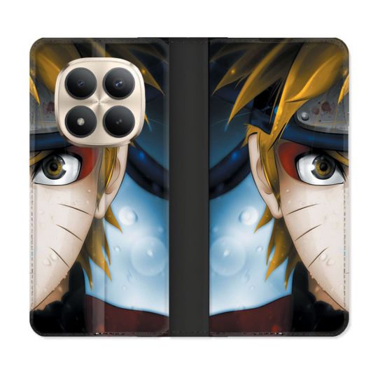 Housse Cuir Portefeuille Pour Xiaomi Redmi Note 15 Pro Plus 5G Manga Naruto Blanc