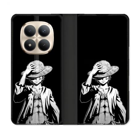 Housse Cuir Portefeuille Pour Xiaomi Redmi Note 15 Pro Plus 5G Manga One Piece Luffy Noir