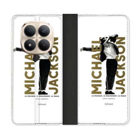 Housse Cuir Portefeuille Pour Xiaomi Redmi Note 15 Pro Plus 5G Michael Jackson Blanc