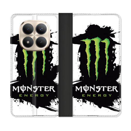 Housse Cuir Portefeuille Pour Xiaomi Redmi Note 15 Pro Plus 5G Monster Energy Tache