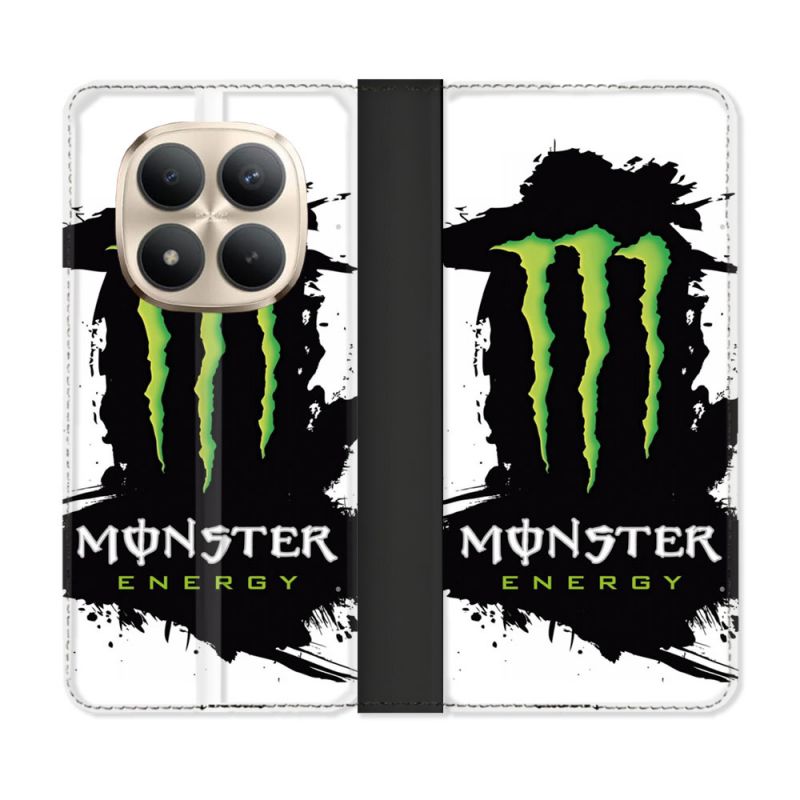 Housse Cuir Portefeuille Pour Xiaomi Redmi Note 15 Pro Plus 5G Monster Energy Tache