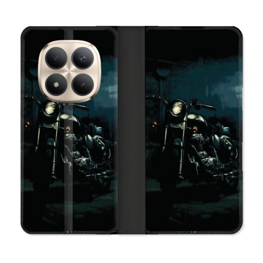 Housse Cuir Portefeuille Pour Xiaomi Redmi Note 15 Pro Plus 5G Moto Harley Vintage