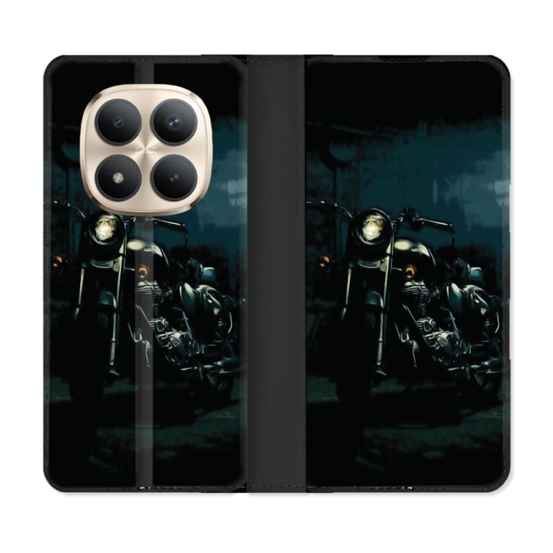 Housse Cuir Portefeuille Pour Xiaomi Redmi Note 15 Pro Plus 5G Moto Harley Vintage