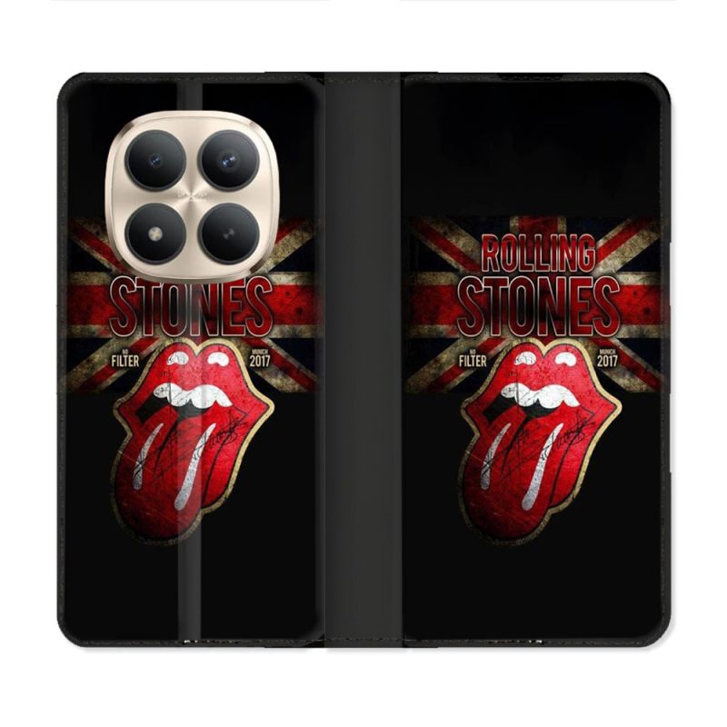 Housse Cuir Portefeuille Pour Xiaomi Redmi Note 15 Pro Plus 5G Musique Rolling Stones
