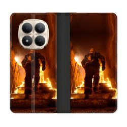 Housse Cuir Portefeuille Pour Xiaomi Redmi Note 15 Pro Plus 5G Pompier Escalier