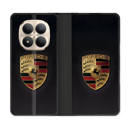 Housse Cuir Portefeuille Pour Xiaomi Redmi Note 15 Pro Plus 5G Porsche Carbone
