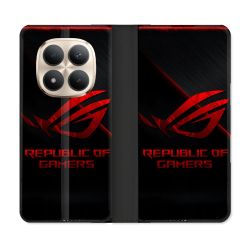 Housse Cuir Portefeuille Pour Xiaomi Redmi Note 15 Pro Plus 5G ROG Rouge