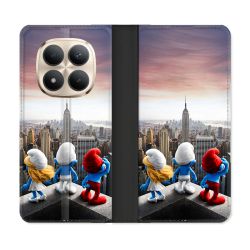 Housse Cuir Portefeuille Pour Xiaomi Redmi Note 15 Pro Plus 5G Schtroumpfs New York