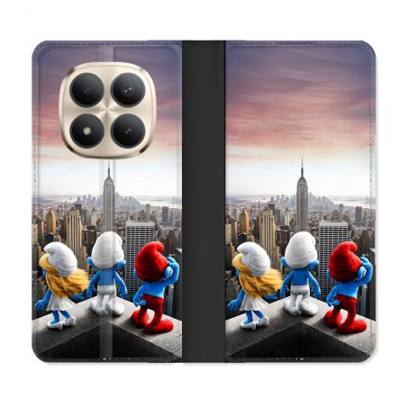 Housse Cuir Portefeuille Pour Xiaomi Redmi Note 15 Pro Plus 5G Schtroumpfs New York