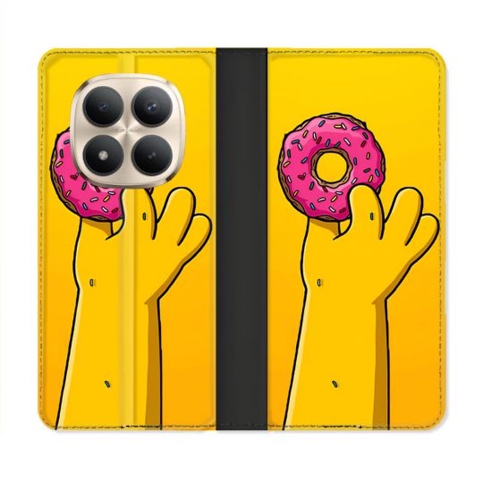Housse Cuir Portefeuille Pour Xiaomi Redmi Note 15 Pro Plus 5G Simpson Donuts