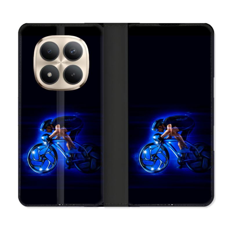 Housse Cuir Portefeuille Pour Xiaomi Redmi Note 15 Pro Plus 5G Sport Cyclisme Bleu