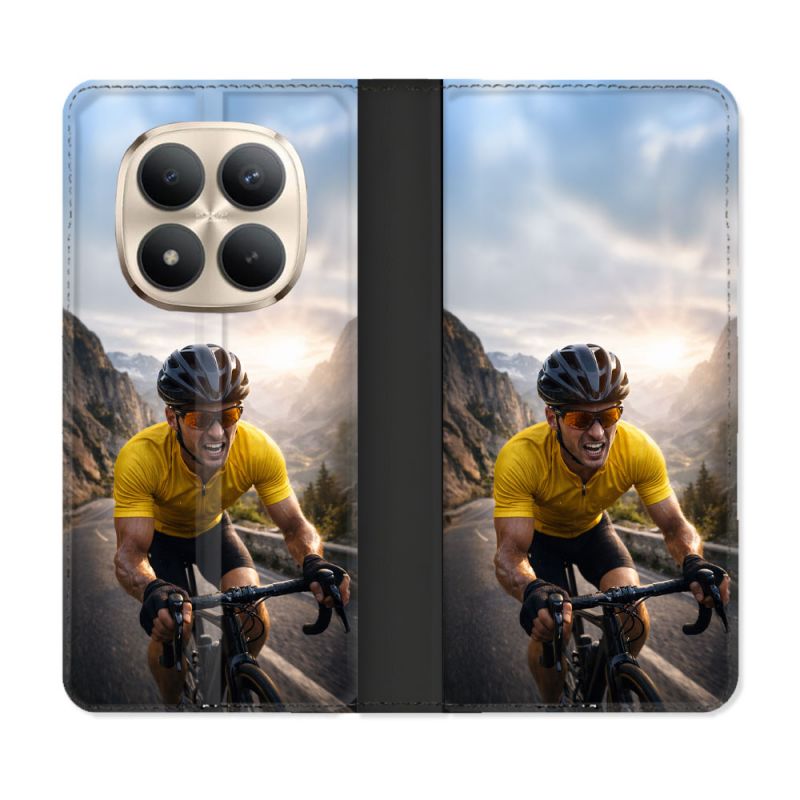 Housse Cuir Portefeuille Pour Xiaomi Redmi Note 15 Pro Plus 5G Sport Cyclisme Maillot Jaune