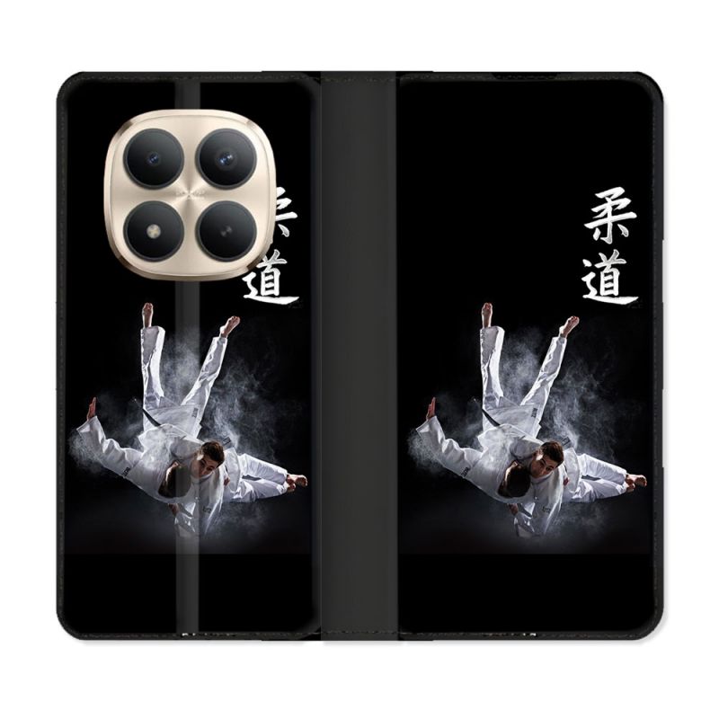 Housse Cuir Portefeuille Pour Xiaomi Redmi Note 15 Pro Plus 5G Sport Judo Noir