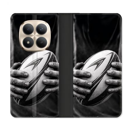 Housse Cuir Portefeuille Pour Xiaomi Redmi Note 15 Pro Plus 5G Sport Rugby Ballon Moderne
