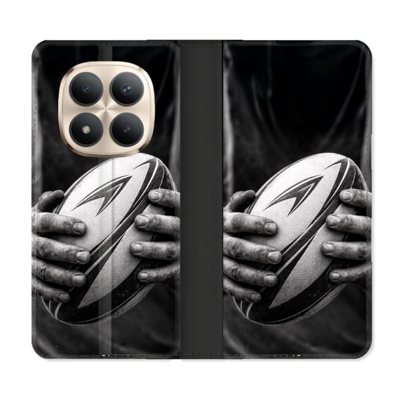 Housse Cuir Portefeuille Pour Xiaomi Redmi Note 15 Pro Plus 5G Sport Rugby Ballon Moderne