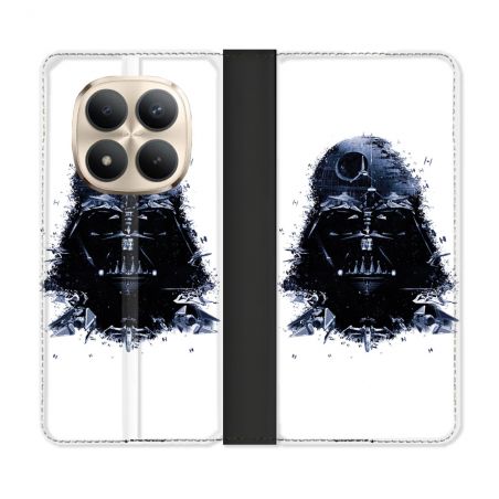 Housse Cuir Portefeuille Pour Xiaomi Redmi Note 15 Pro Plus 5G Star Wars - Dark Vador Blanc