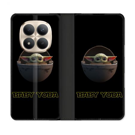 Housse Cuir Portefeuille Pour Xiaomi Redmi Note 15 Pro Plus 5G Star Wars - Yoda bebe noir