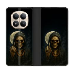 Housse Cuir Portefeuille Pour Xiaomi Redmi Note 15 Pro Plus 5G Tete de Mort Doigt 2026