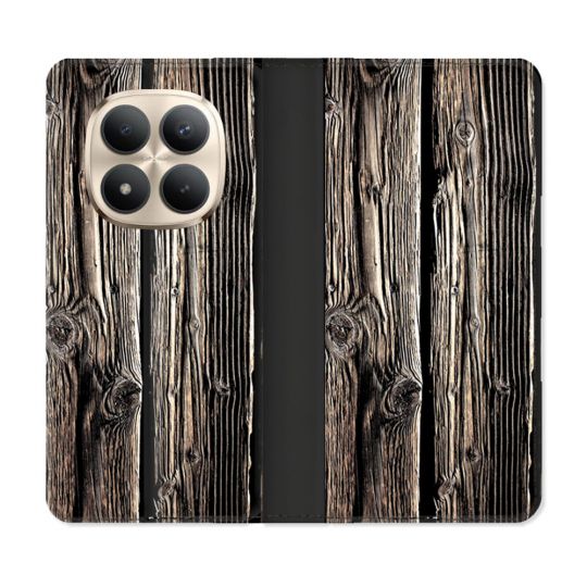 Housse Cuir Portefeuille Pour Xiaomi Redmi Note 15 Pro Plus 5G Texture Bois