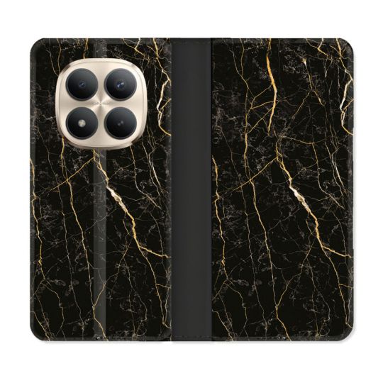 Housse Cuir Portefeuille Pour Xiaomi Redmi Note 15 Pro Plus 5G Texture Marbre Noir