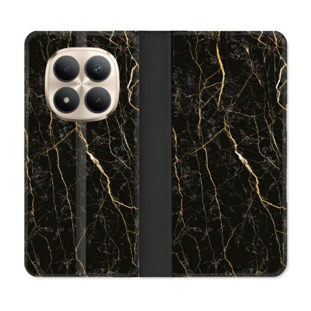 Housse Cuir Portefeuille Pour Xiaomi Redmi Note 15 Pro Plus 5G Texture Marbre Noir