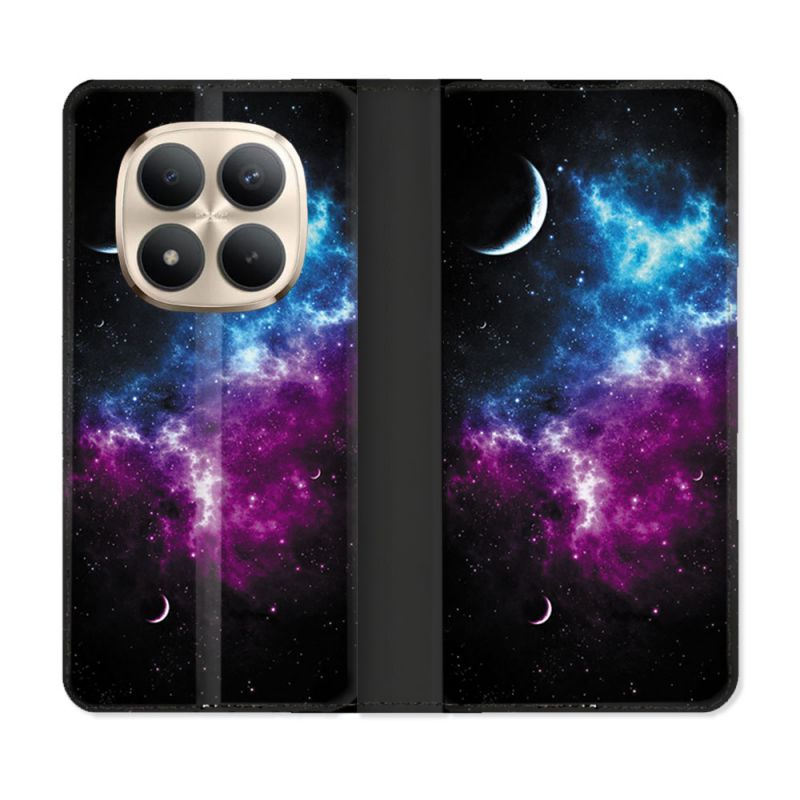 Housse Cuir Portefeuille Pour Xiaomi Redmi Note 15 Pro Plus 5G Univers Bleu Violet