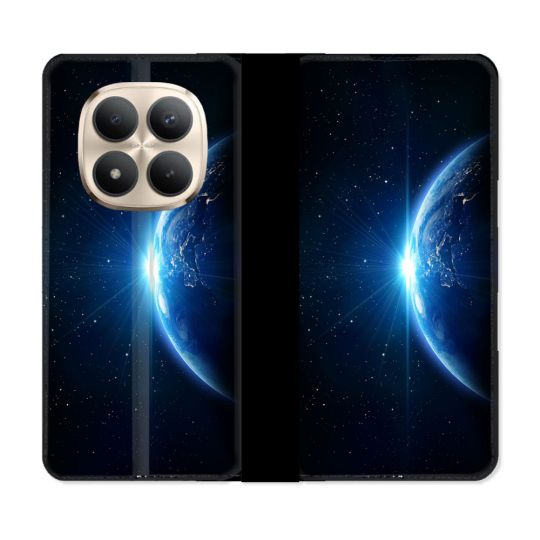 Housse Cuir Portefeuille Pour Xiaomi Redmi Note 15 Pro Plus 5G Univers Planete Terre