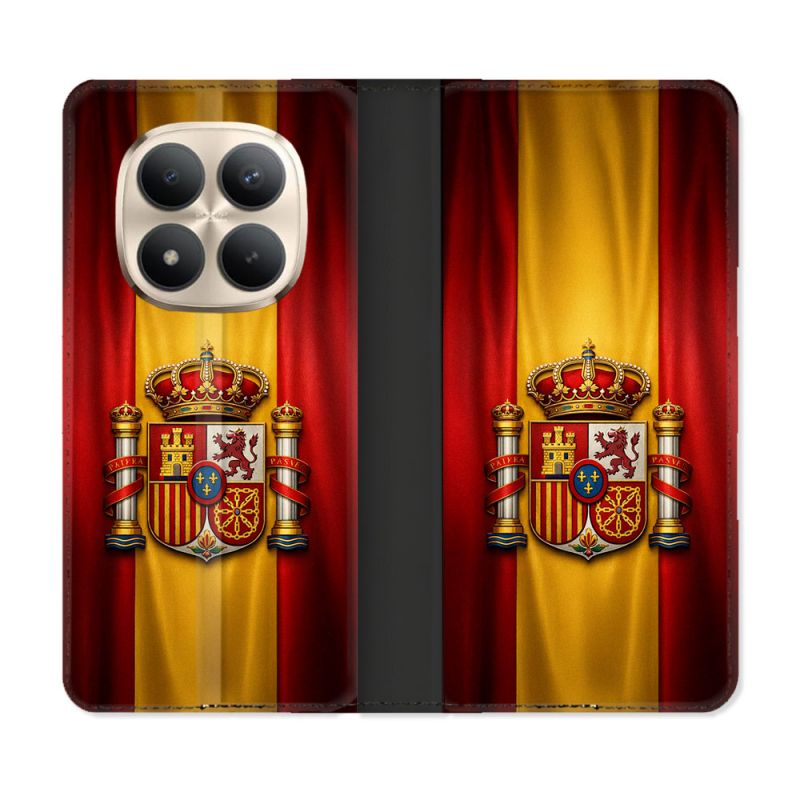 Housse Cuir Portefeuille Pour Xiaomi Redmi Note 15 Pro Plus 5G Voyage Drapeau Espagne