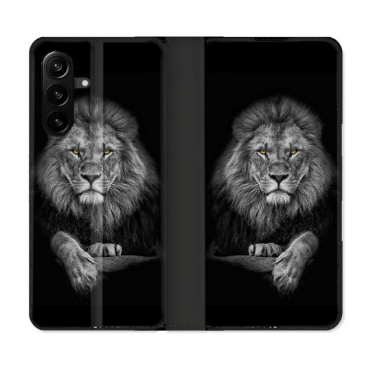 Housse Cuir Portefeuille Pour Samsung Galaxy A27 5G Animal Lion Majestueux