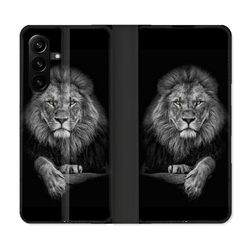 Housse Cuir Portefeuille Pour Samsung Galaxy A27 5G Animal Lion Majestueux