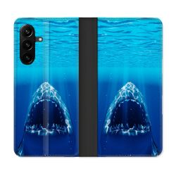 Housse Cuir Portefeuille Pour Samsung Galaxy A27 5G Animal Requin Dent