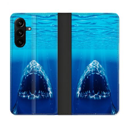 Housse Cuir Portefeuille Pour Samsung Galaxy A27 5G Animal Requin Dent