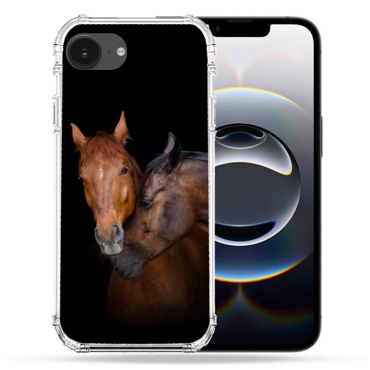 Coque Magnétique Compatible Magsafe Pour Iphone 16e Animal Cheval Marron