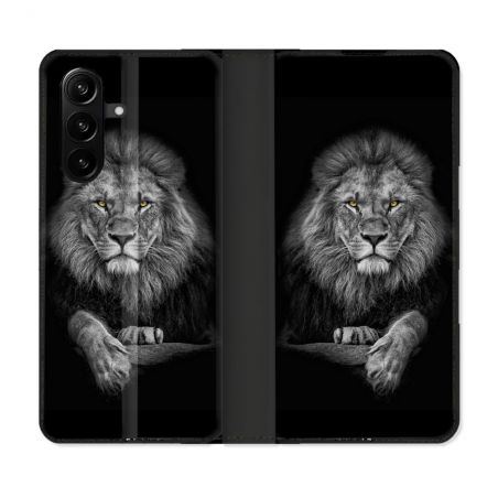 Housse Cuir Portefeuille Pour Samsung Galaxy A37 5G Animal Lion Majestueux