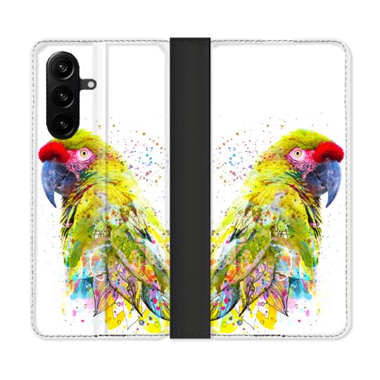 Housse Cuir Portefeuille Pour Samsung Galaxy A37 5G Animal Perroquet Jaune