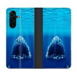 Housse Cuir Portefeuille Pour Samsung Galaxy A37 5G Animal Requin Dent