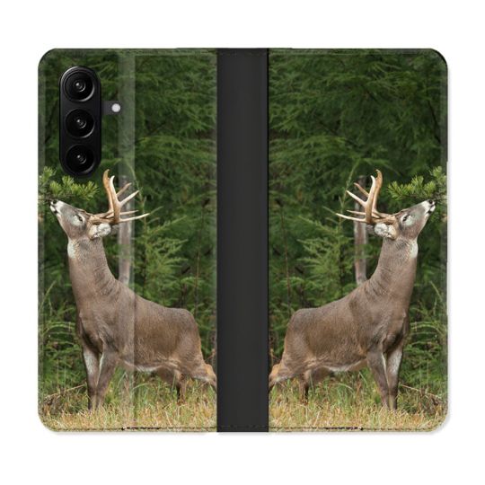 Housse Cuir Portefeuille Pour Samsung Galaxy A37 5G Chasse Cerf