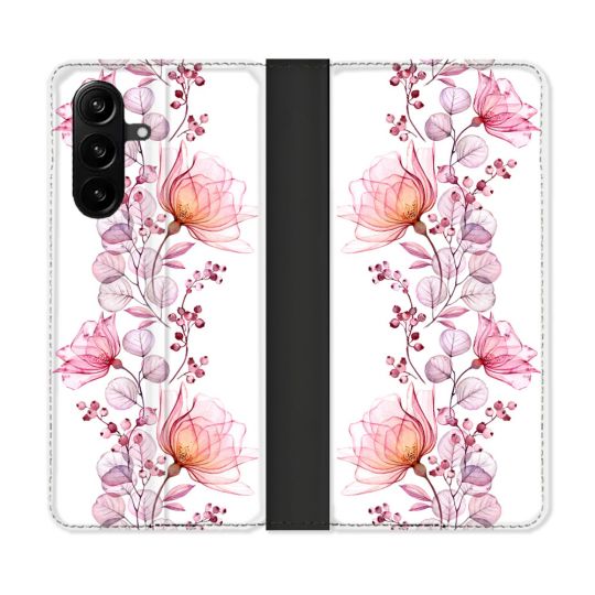 Housse Cuir Portefeuille Pour Samsung Galaxy A37 5G Fleur Eclosion