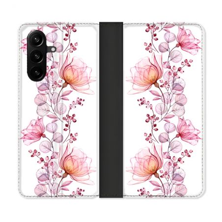 Housse Cuir Portefeuille Pour Samsung Galaxy A37 5G Fleur Eclosion