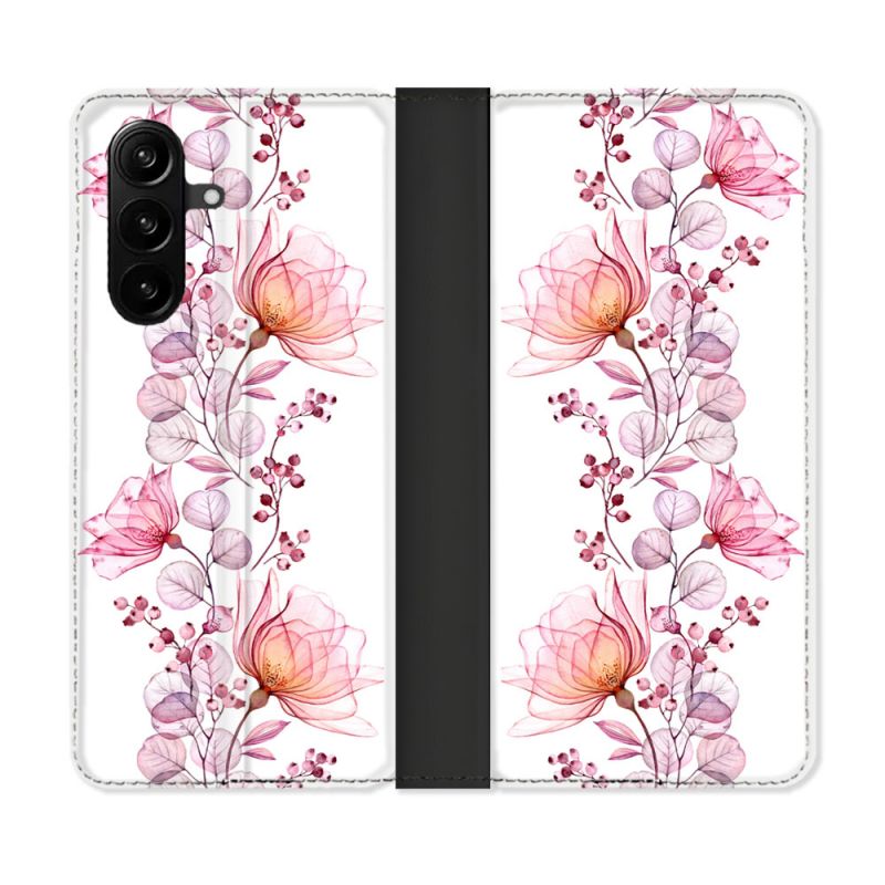Housse Cuir Portefeuille Pour Samsung Galaxy A37 5G Fleur Eclosion