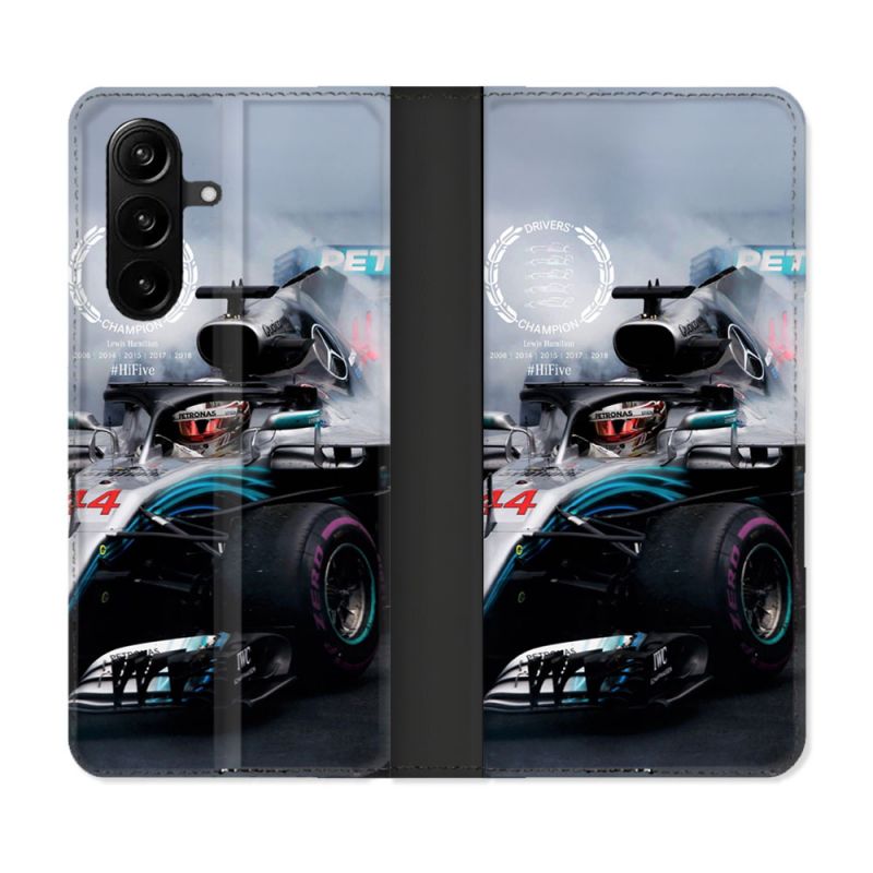 Housse Cuir Portefeuille Pour Samsung Galaxy A37 5G Formule 1 F1 Mercedes Petronas