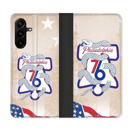 Housse Cuir Portefeuille Pour Samsung Galaxy A27 5G Basket Philadelphia 76ers
